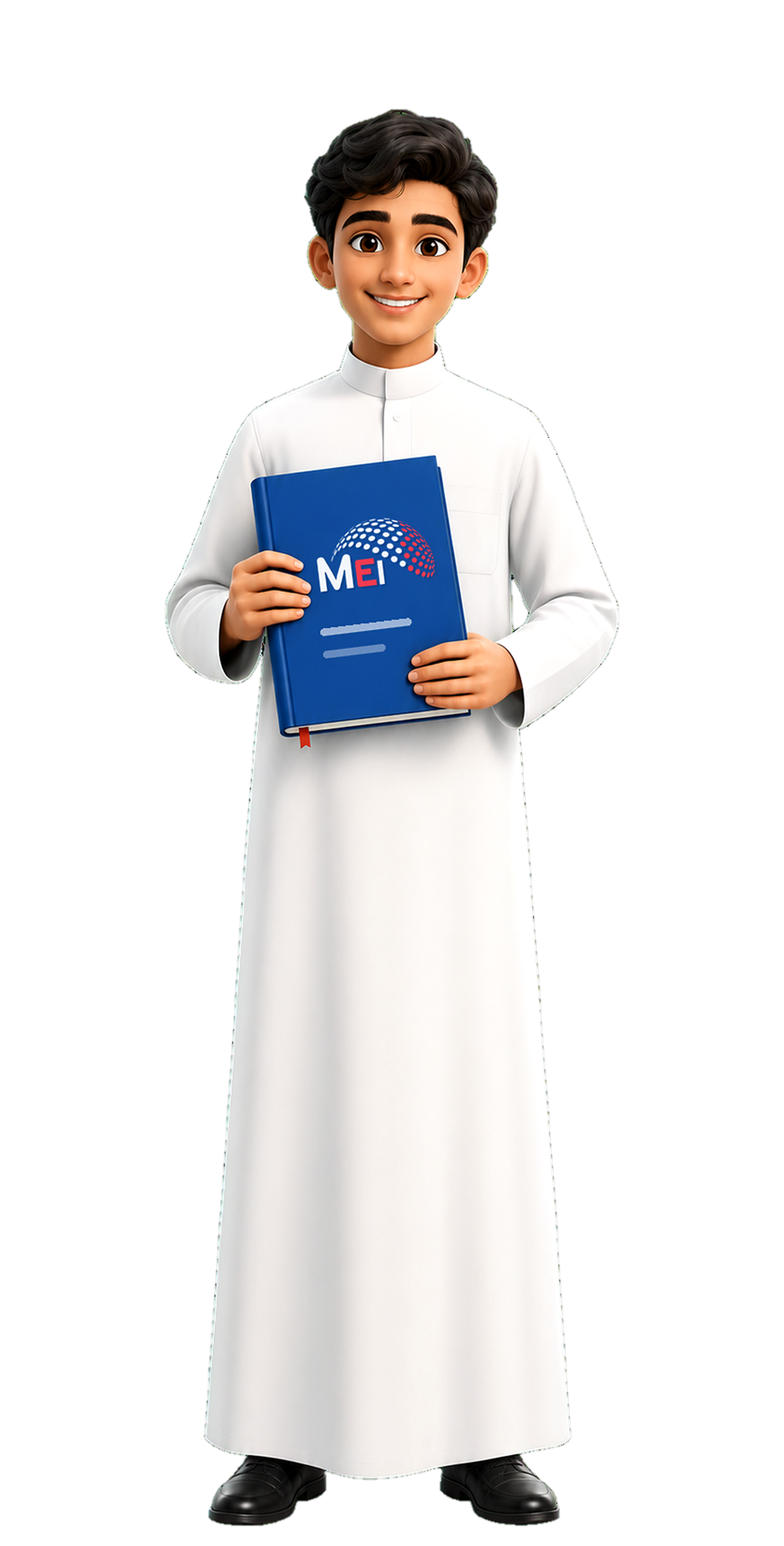 أفاتار كرتوني لطالب سعودي مبتسم يحمل ملفًا تعليميًا